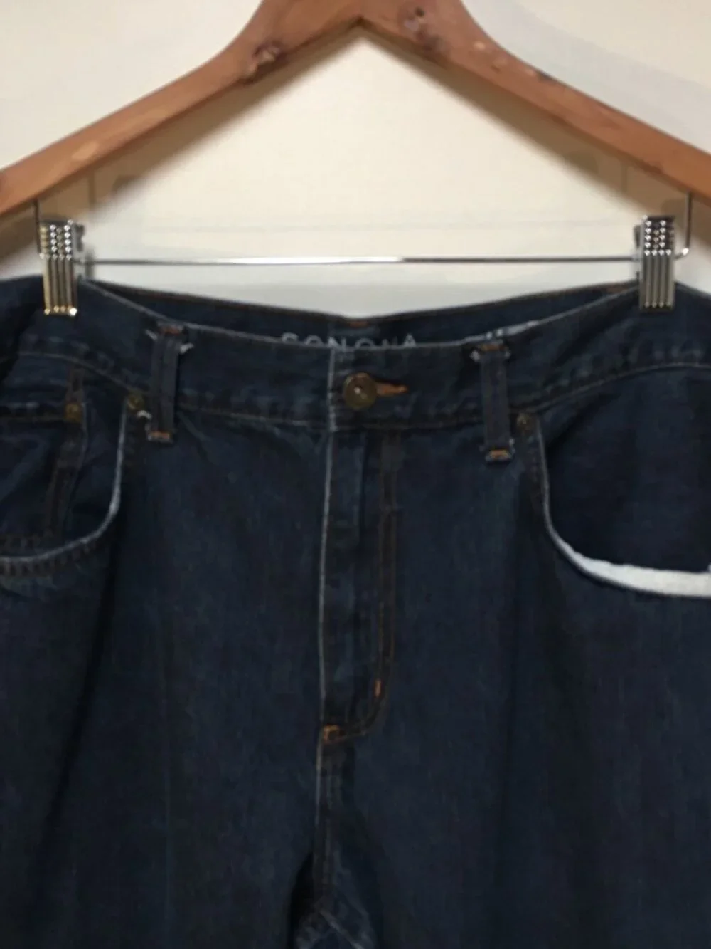 Sonoma Men 44x30 Jeans Blue Dark Wash Denim Straight Fit Relaxed 100% Cotton